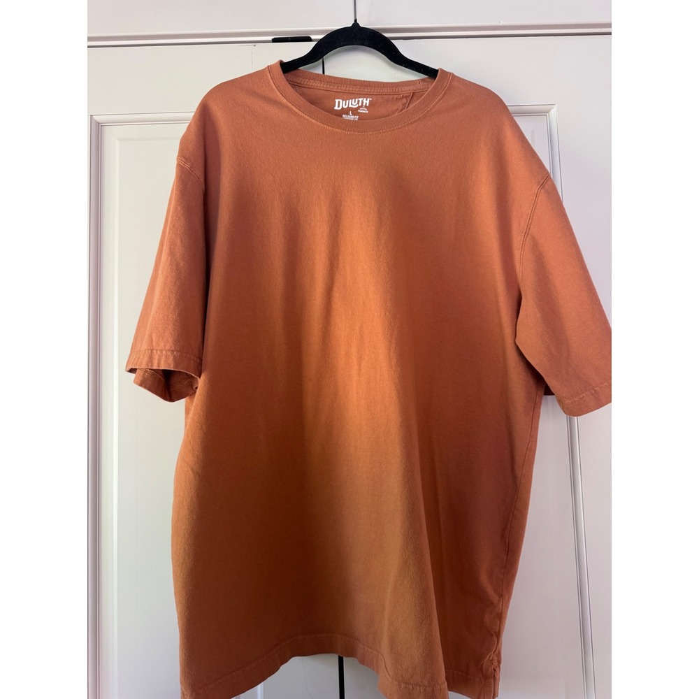 Duluth Trading Co Mens Longtail T Relaxed Fit Cotton T-Shirt Burnt Orange L